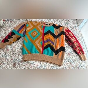Vintage 1990s Bill Ditfort Designs Sweater Size L 100% Cotton Multicolor Coogi